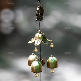 AUEAR, 30 Pack Antique Gold Bells Tibetan Brass Vintage Indian Charms Pendants for Pet Bell Dog Collar Crafting Home Door Decor