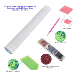 Zinker Diamond Painting Kit 5D Pintura De Diamantes Diamante Redondo De 30cm X 40cm Impresión HD Incluye todos los Aditamentos Necesarios Modelo Virgen Guadalupe Azul