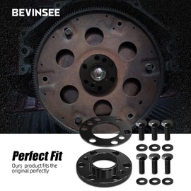 Bevinsee LS Crankshaft Spacer with Bolt Kit Compatible with GM LS 5.3L 5.7L 6.0L 6.2L to SBC 4L60E TH350 400, Replaced 12563532 12563533