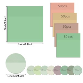 600 Sheets Transparent Sticky Notes, findTop Morandi Cute Clear Sticky Note Tabs, Translucent Book Markers Page Flags Stickers, Bible Journaling Study Office Supplies (Round,Square)