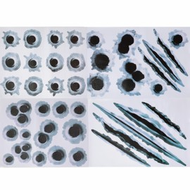 4Pcs 3D Bullet Hole Car Stickers Simulation Stereoscopic Fake Guns Bullet Hole Stickers Automotive Tattoo Decorations Bullet Waterproof Car Decals Removable Funny Car Helmet Stickers