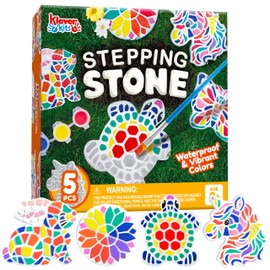 Klever Kits Stepping Stones Painting Kit for Kids - Paint 5 Garden Stones, Ceramic Garden Decor, Unicorn Craft Kits for Boys, Gifts for Boy, Girl Age 8+ Year Old - Summer Gift