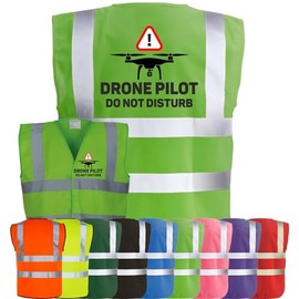 Corporate Togs DRONE PILOT OPERATOR DO NOT DISTURB Quadcopter UAV Waistcoat - Brace Hi-Vis Strips, Fully EN471 Health, Protective Safety Wear | Safety Apparel