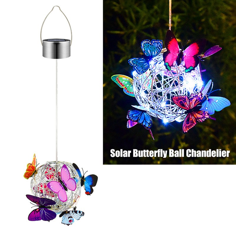 Hanging Solar Light Butterfly Solar Garden Lights with Colourful Butterflies
