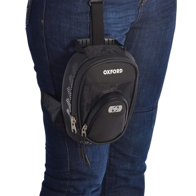 Oxford L1R Deluxe Sports Motorcycle Leg Bag Black