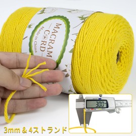 LEREATI Macrame Rope 3mm x 300m, Macrame Yarn Cotton Rope Macrame String Natural Cotton Yarn, For Cotton Rope DIY, Wall Hanging, Dream Catcher, Potted Plant Decoration, Knitting, Bohemia Wedding Arch