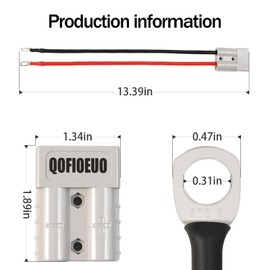 2Pcs Qofioeuo Battery Quick Connector 50A Electric Forklift Charging Plug 600V Kit,with O Ring,0.98ft Cables,for Battery Car, Inverter, Tractor, Sightseeing Cars,Moto (9AWG/50A/Pack of 2)