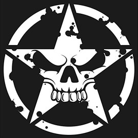 Skunkmonkey - Decal Kit Compatible with Jeep Wrangler - Army Star Skull Oscar Mike - Red Stickers
