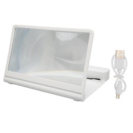 Phone Screen Magnifier 3D HD Magnifying Projector Screen Enlarger with Bluetooth Speaker for Movies Videos Games White