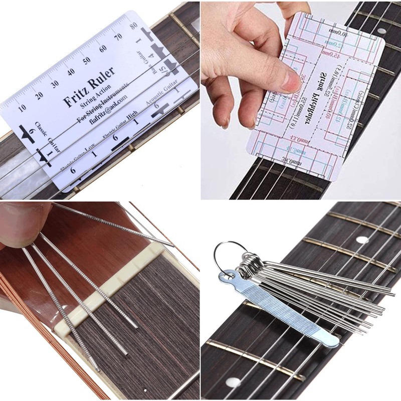 Aiofaervy Guitar Luthier Tool Set,Including Fret Crowning File,Guitar Radius Gauge,String