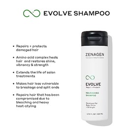 Zenagen Zenagen Evolve Shampoo (Unisex) | Repairs And Strengthens Damaged Hair, Promotes Thicker Fuller Hair, Nourishing Plant-Based Formula, Color-Safe, Vegan, Suitable For All Hair Types