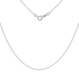 JewelryWeb Solid 14k Gold 13-inch Carded Rope Chain Necklace Choker (Yellow or White) (white-gold)