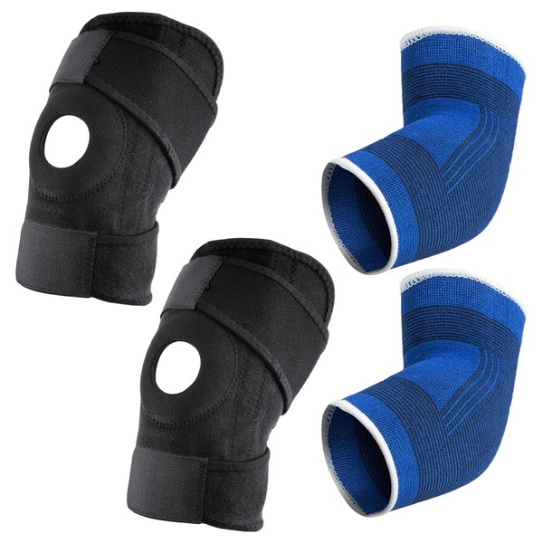 ZGDEIWGF 1 Pair Knee Straps, 1 Pair Elbow Pads, Men's