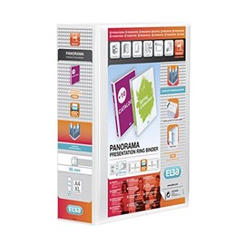 Elba Panorama 90 mm A4+ Presentation 2D Ring Binder - White