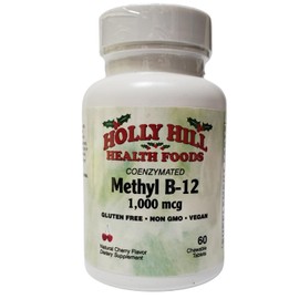 Holly Hill Health Foods Coenzymated Methyl B-12 1000 mcg,Cherry,60 Chew Tabs