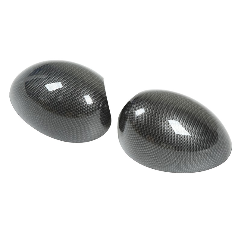 2 Pcs Door Side Rearview Mirror Cover Cap Carbon Fiber