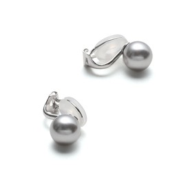 Japanese Pearl Earrings, Silver, Grand Premium, Choose Color, Pearl, 0.24 inch (6 mm), 0.3 inch (8 mm), 0.4 inch (10 mm) Beads, Brand 3 Year Warranty, Silver