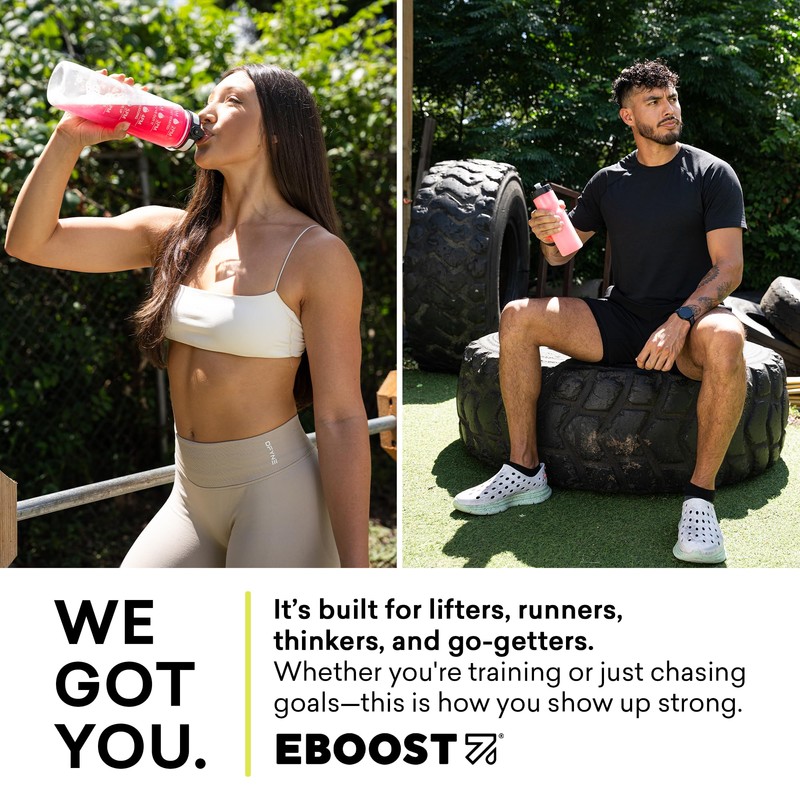 EBOOST POW Natural Pre Workout Powder - 15 Packets, Tropical