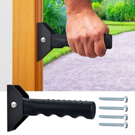 APDTEK Flip Up Grab Bar for Doorway/Stairs Safety Assist Handles for Elderly Non-Slip Grip Bar Great for Seniors, Elderly, Disabled, Handicap and Injured People - Suitable for Wood Door (Black)