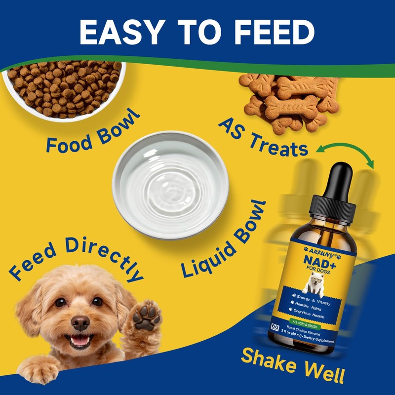 NAD+ Longevity Supplement for Senior Dogs, Vitality, Cognitive Health, 60ML