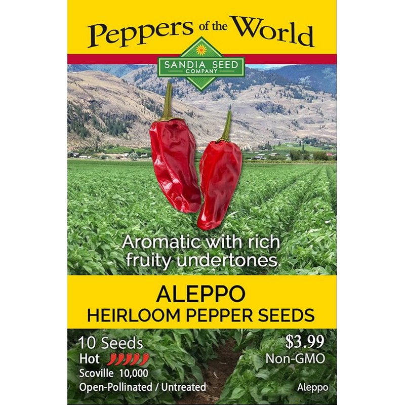 Aleppo Pepper Seeds, Heirloom, Non-GMO, Open-Pollinated