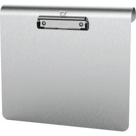 MAUL MAULmedic clipboard for hanging, writing board, DIN A4 landscape, anodised aluminium/stainless steel, plate thickness 0.12 cm, clamp width 0.8 cm, silver