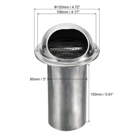 PATIKIL 3" Round Soffit Air Vents, 304 Stainless Steel Louver Grille Vent Cover Screen Mesh Grill Hood for Kitchen Bathroom Wall Ceiling Floor Ventilation