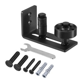 uxcell Barn Door Floor Guide, 1Pcs - Carbon Steel Sliding Barn Door Hardware Adjustable Roller, 8 Assemble Setup Options Flush Design Bottom Flat (Black)