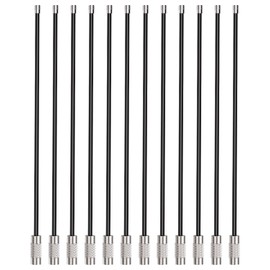 Uniclife 12 cm Wire Keychain Cable Large Stainless Steel Key Ring Loop Holder for Outdoor Hiking Heavy Duty Connectable Luggage Tag Keeper, Black/6 Colours, 12/20 Pieces, black