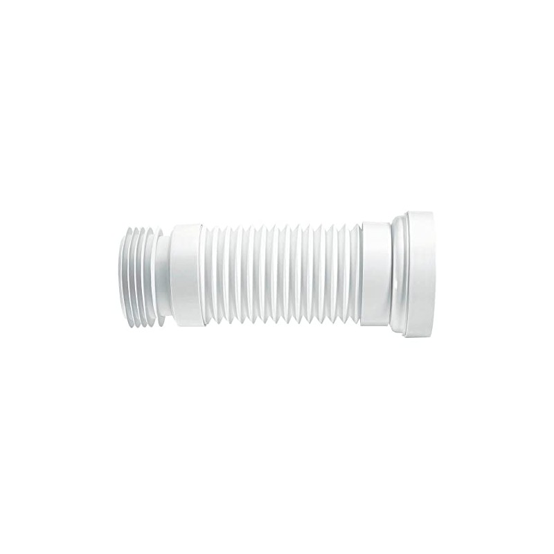 McAlpine WC-F18R Straight Flexible WC Connector, White