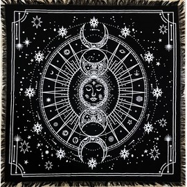 Indian Consigners Altar Cloth Witchraft Witchery Tablecloth Alter Square Table Cover Spiritual Moon Phases Tarot Spread