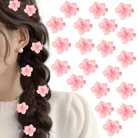 20Pcs Pink Flower Hair Clips Cherry Blossom Hair Barrettes Floral Hair Pins Cute Hair Accessories for Women Girls Spring Summer Birthday Wedding Party Supplies