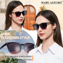 MARE AZZURO Outdoor Reading Sunglasses 2.0+ Women Readers Sunglasses 1.0 1.25 1.5 1.75 2.0 2.25 2.5 2.75 3.0 3.5 4.0 (Purple, 2.00)