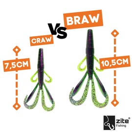 Zite Fishing InZite Braw Creature Bait, 10.5 cm, Rubber Bait, Crab Simitate, Perch & Zander Fishing, Perch Bait & Zander Bait, Ideal for Texas, Carolina & Cheburashka Rigs Spin Fishing (Purple Hectic)