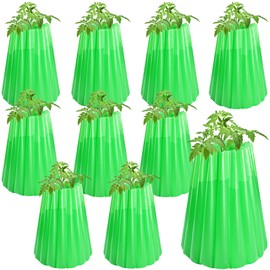 Adnee 5 Pack Wall of Water Plant Covers-17 x 18.3 Inch Water Wall Plant Protector for Tomato Plants- Early Season Insulating Plant Protective Cover for Winter Frost Protection(Red)