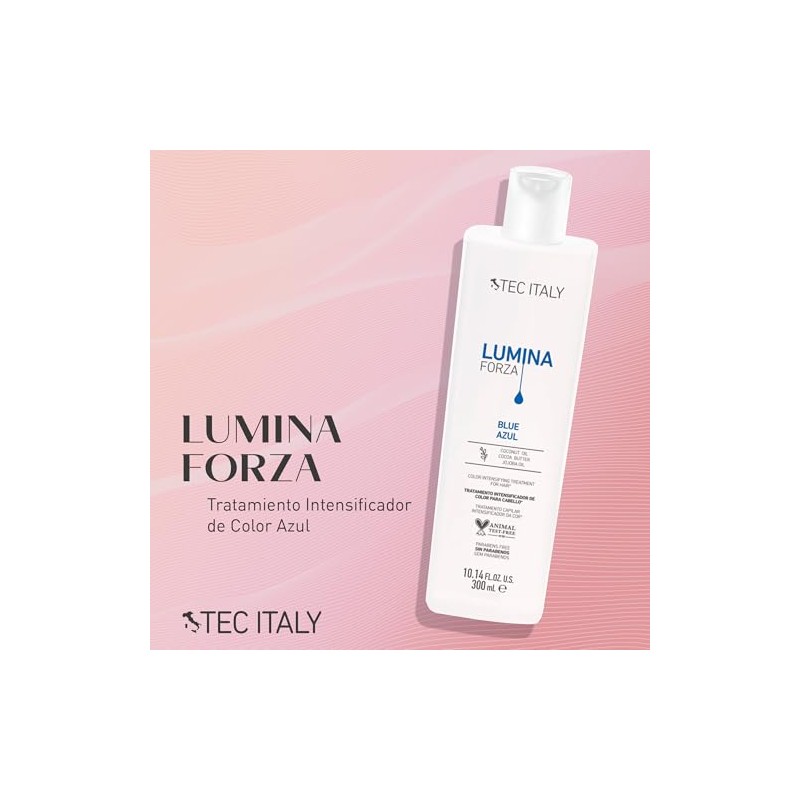 TEC ITALY Lumina Forza Color Azul Matiza Refuerza Cabello Brillo