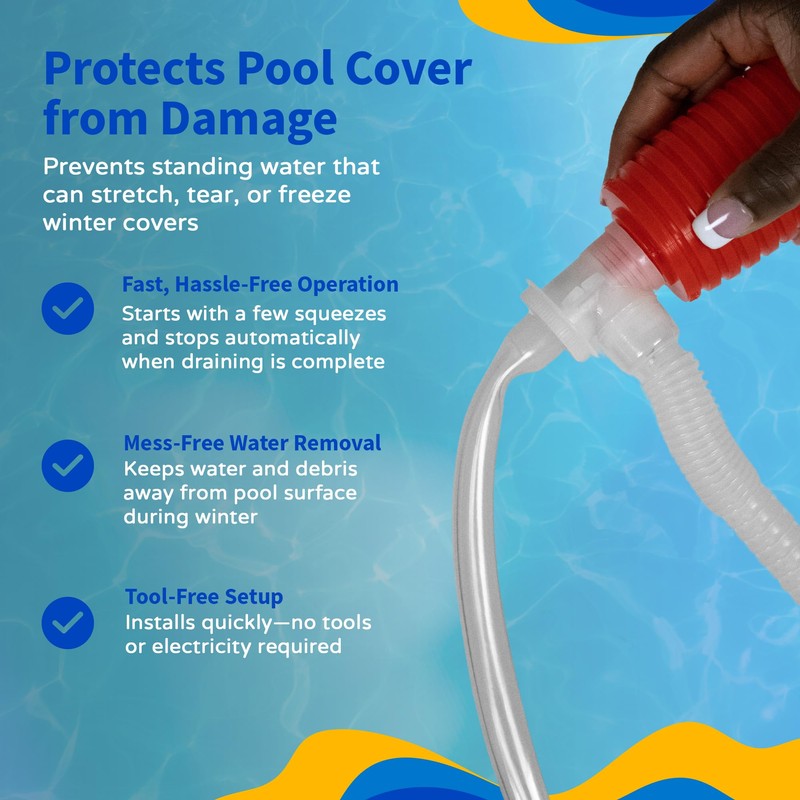 Blue Wave Winter Pool Cover Drain with Hand Squeeze Pump