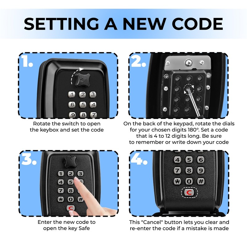 Double Dragon 12-digit Combination Key Safe | Police-approved Wall-mount Lock