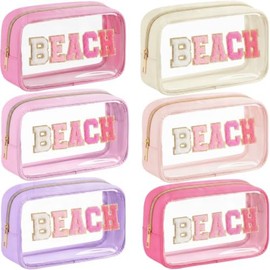 Cosmetic Bag Organizer Travel, Compact Lightweight Accessory for Travel and Daily Use - Kacctyen 6 Clear Beach Makeup