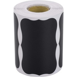 MMSZHL 150 Pcs Etiquetas para Frascos de Cocina, Etiquetas de Pizarra para Cocina, Etiquetas Adhesivas Reutilizables con 1 Marcador de Tiza Líquida, Etiquetas para Frascos Negras para Cocina (negro)