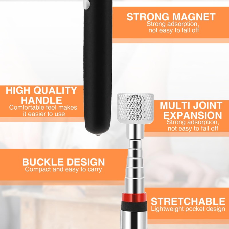 COWANIEE 4 PCS Telescopic Magnetic Pickup Tool, Durable Magnetic Pickup