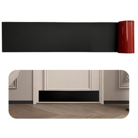 BAJIAOREN Silicone Rubber Door Kick Plate 6x42 Inches Self Adhesive Black Cut-to-Fit KickPlates for 36-44 Inch Wide Exterior Interior Doors Peel and Stick On 6''x42''