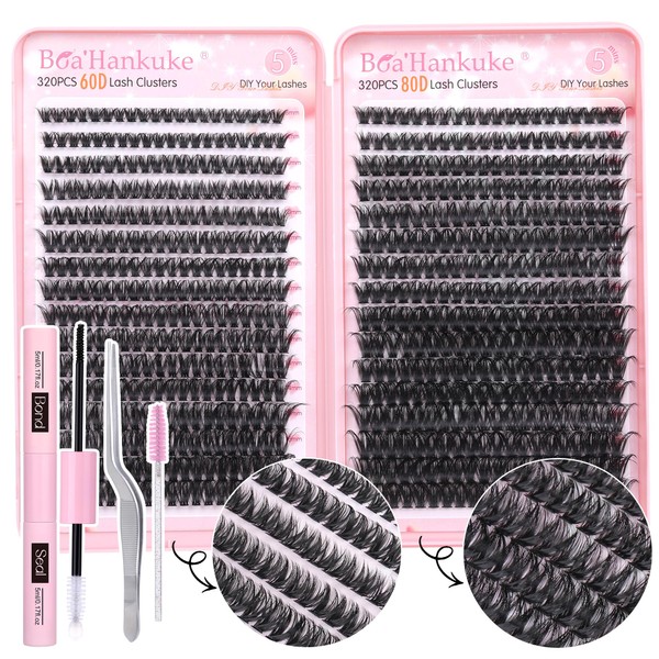 640PCS Lash Clusters Kit DIY Lash Extension Kit D Curl