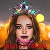Kilshye Light Up Black Rhinestone Crown LED Gothic Tiara Headband