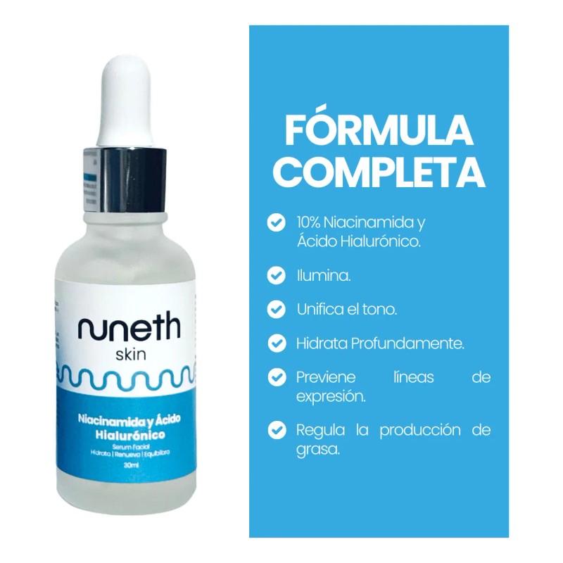 Nuneth Sérum Facial Niacinamida y Ácido Hialurónico 30 ml Día