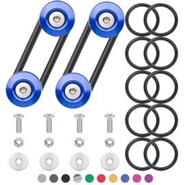 Bumper Quick Release, Mellbree Quick Release Trunk Front Rear Bumper Fasteners Fenders Holders Kit Compatible for Universal Car Bumper (Blue 4 x Quick Release Tabs with 12 x O-Ring Fastener）