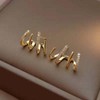 Chunky Gold Hoop Earrings for Women, Gold Plated Thick Triple