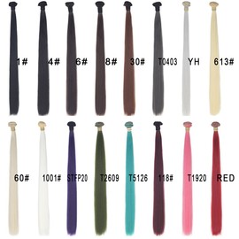 Miss U Hair Unisex Women 20Inch 110g Synthetic Long Straight Hair Extensions Weft DIY Doll Hair Material (Platinum blonde)