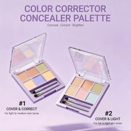 Erinde Paleta de contorneado y corrector de 6 colores, #02