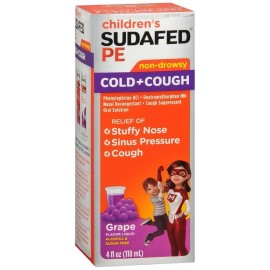 SUDAFED PE Children's Cold + Cough Liquid Grape Flavor 4 OZ
